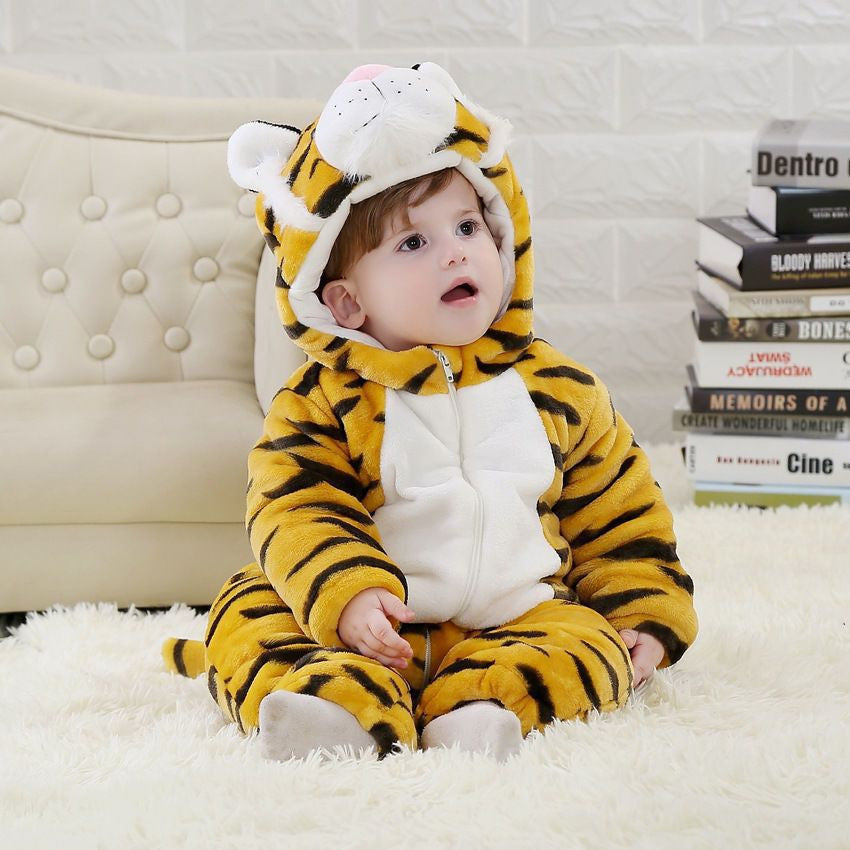 Animal Print Baby Romper Long Sleeve Jumpsuit