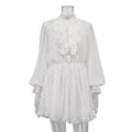 French Elegant Ruffle A-Line Dress