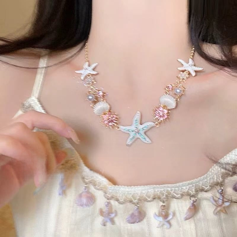 Seaside Shell Starfish Pendant Necklace
