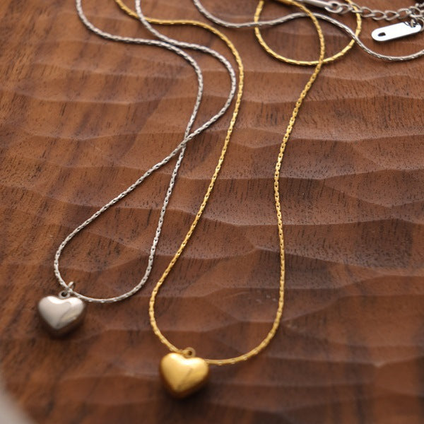 Heart Shape Titanium Steel Clavicle Necklace