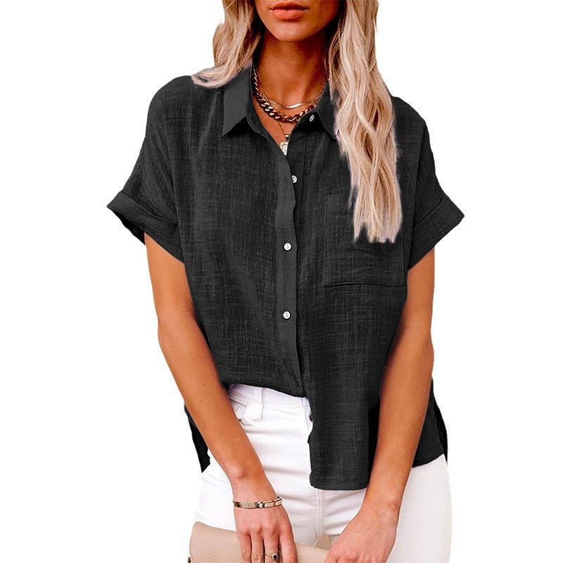 Womens Chiffon Short Sleeve Shirt