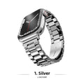 Three Bead Solid Stainless Steel Watch Band