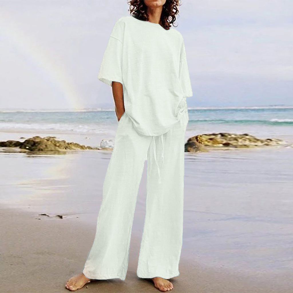 Women's Casual Two-Piece Set with Belt