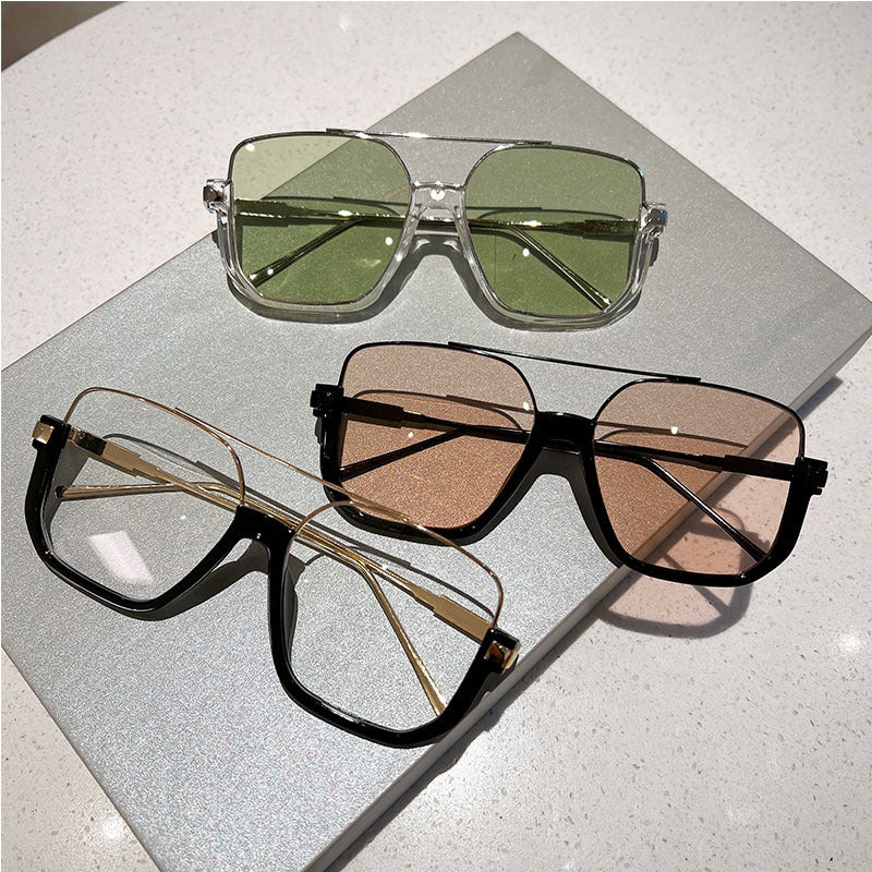 Anti-glare half-frame sunglasses