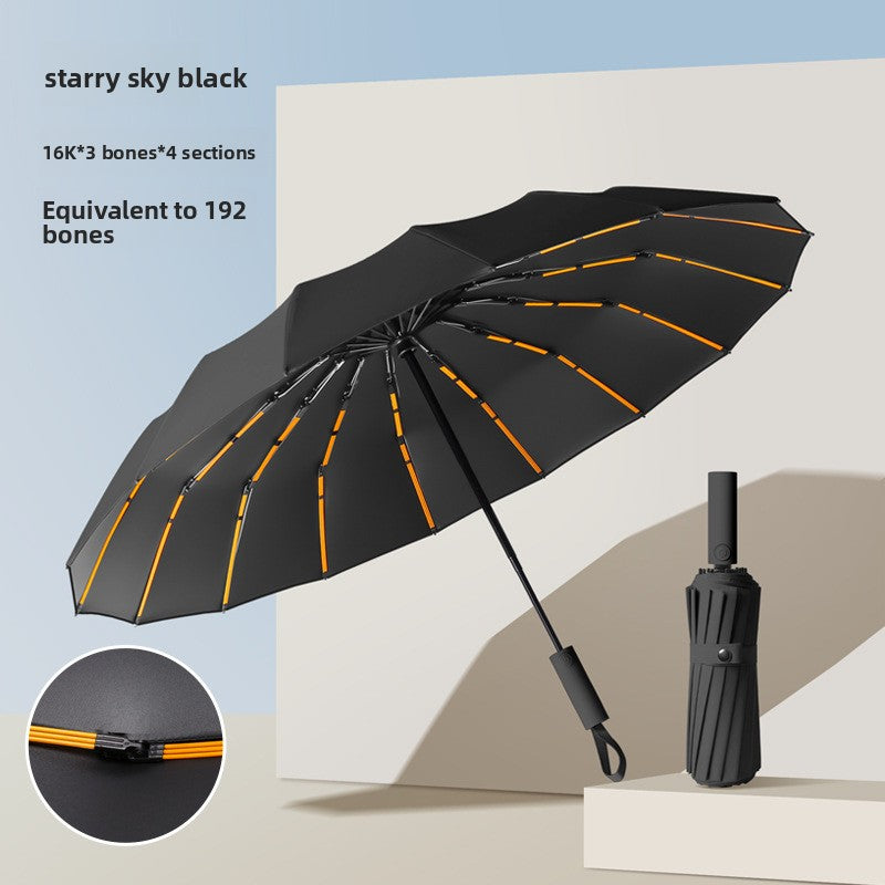 Fully Automatic Vinyl-Coated Tri-Fold Sun and Rain Umbrella