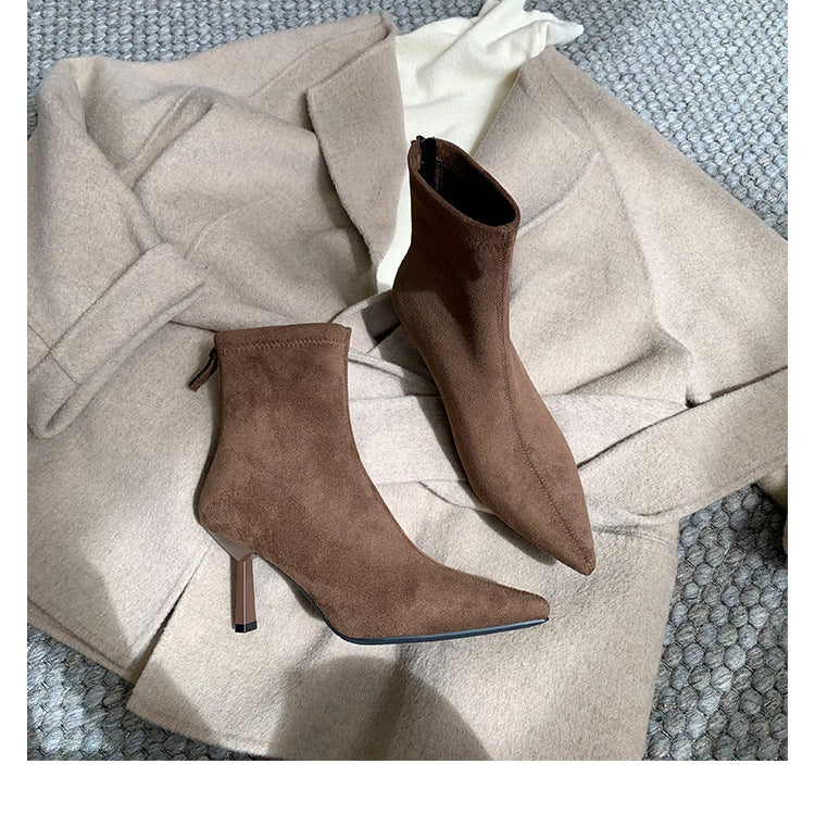 Womens Pointed Toe Stiletto Ankle Boots