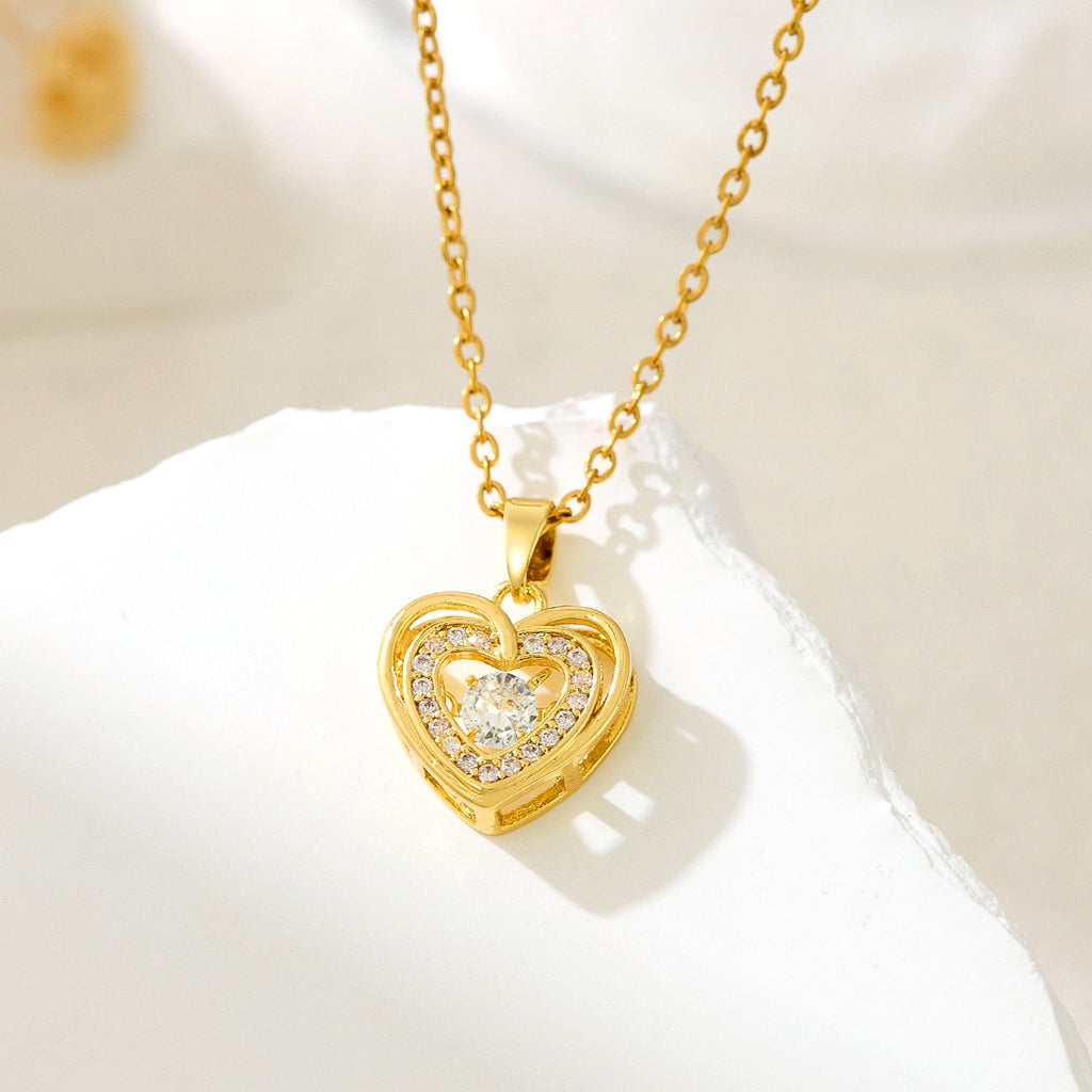 Heart Shape Zircon Necklace