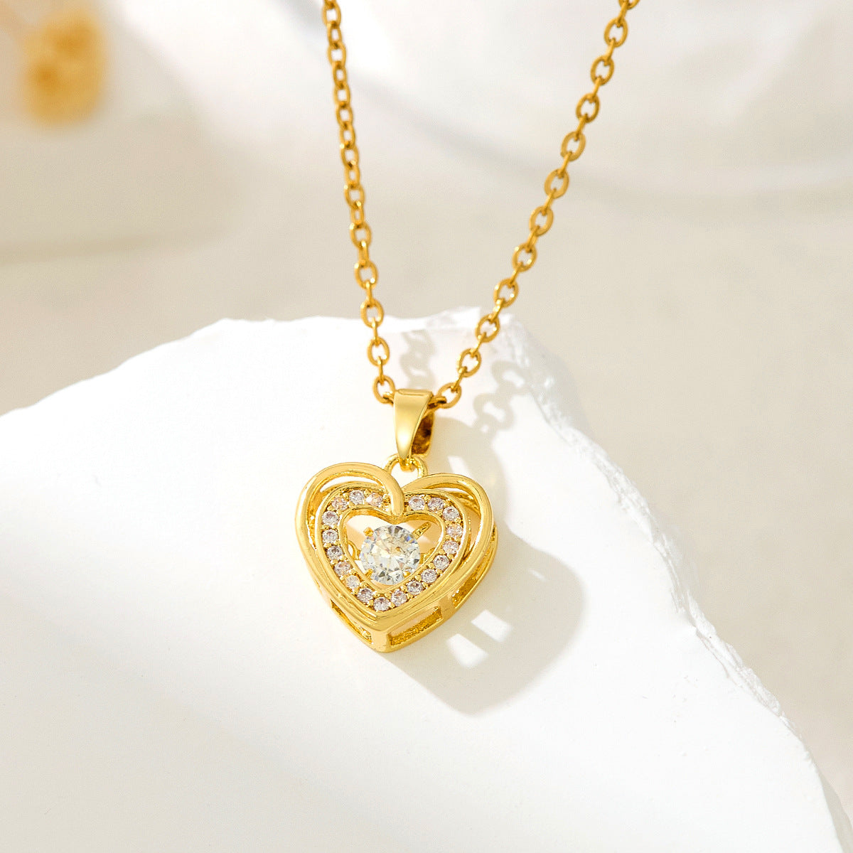 Heart Shape Zircon Necklace
