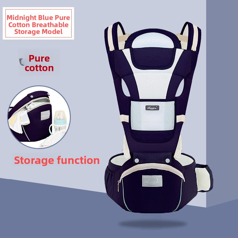 Foldable Baby Carrier with Waist Stool Dual Shoulder Support