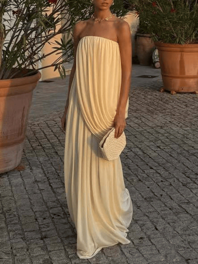 Womens Chiffon Pleated Dress