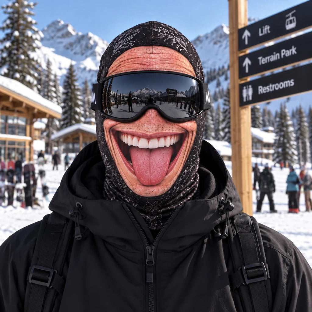 Outdoor cycling face protection and windproof headgear