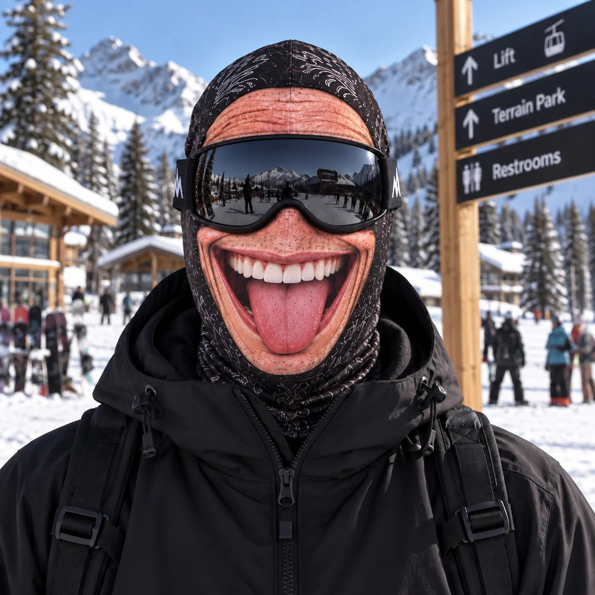 Outdoor cycling face protection and windproof headgear