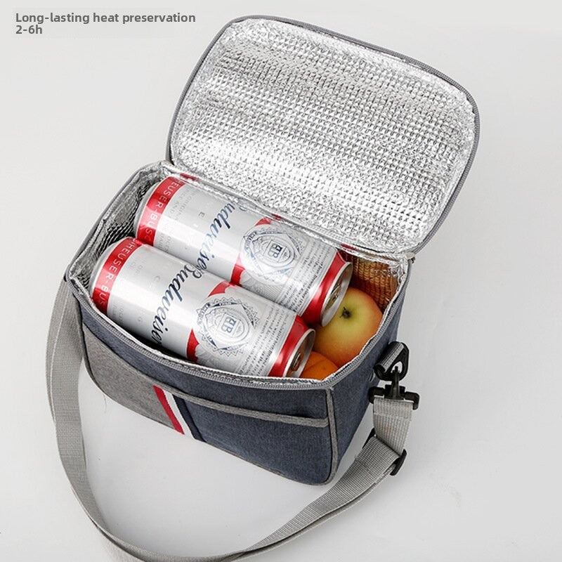 Insulated Oxford Lunch Bag with Ice Pack Compartment