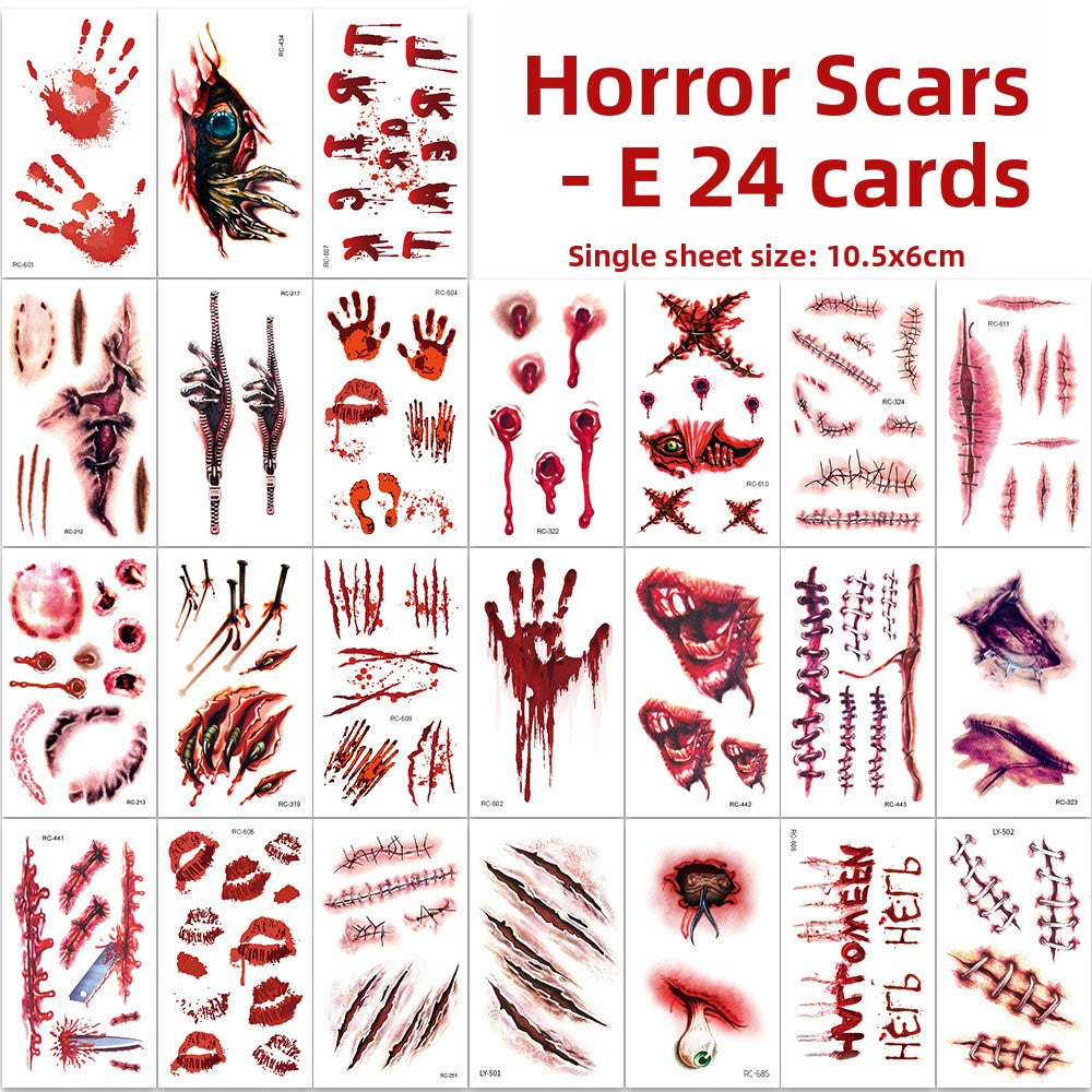 Halloween Scar Face Stickers Horror Makeup Set