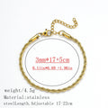 316L Titanium Steel Bracelet Waterproof Hypoallergenic Gold Plated Chain Jewelry for Men Women Unisex Fashion Accessories