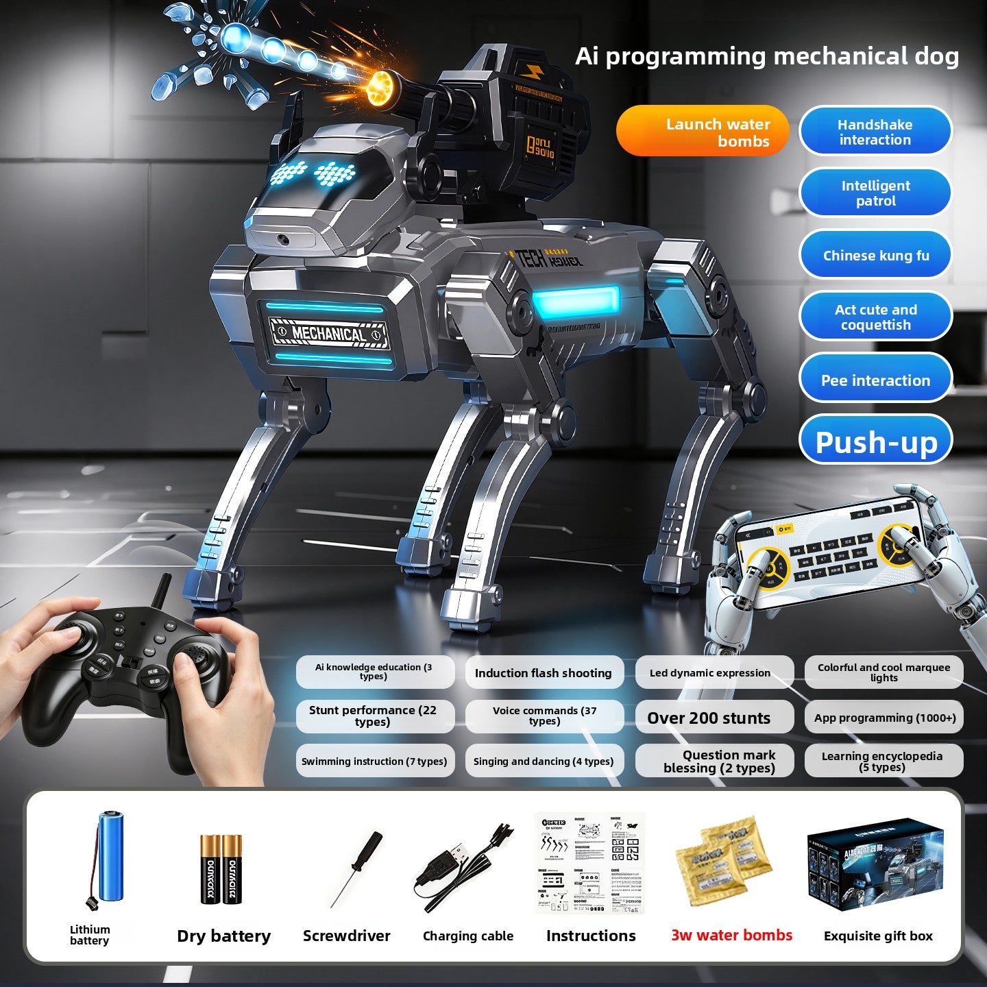 Programmable AI Robot Dog with Remote Control
