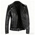 Men's leather jacket with water-washed finish, motorcycle-style men's leather jacket