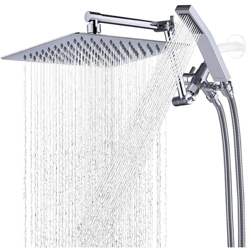 Stainless Steel Shower Set with 8 Functions and Extension Rod