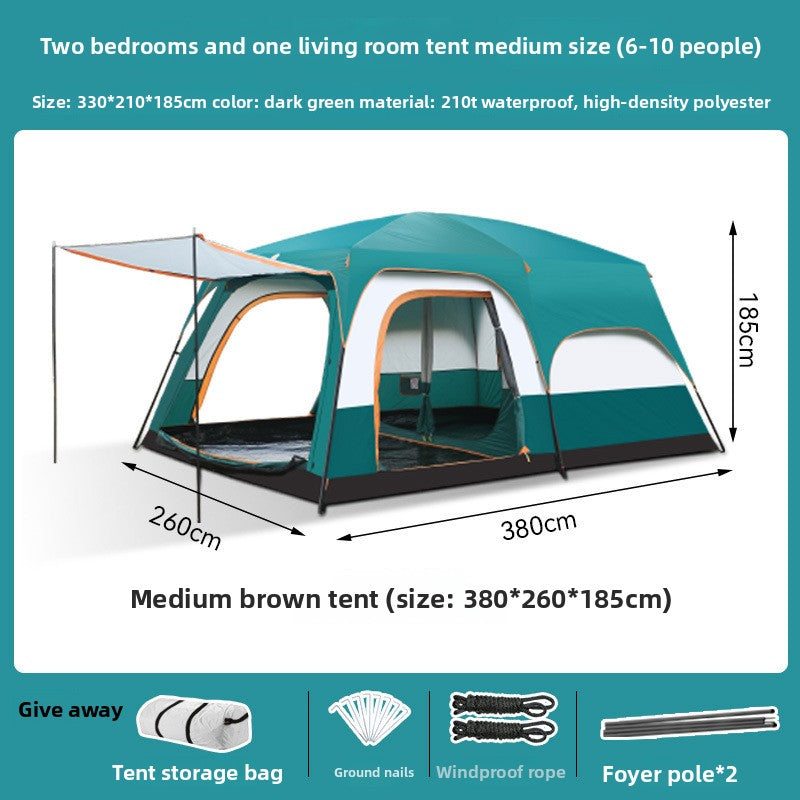 Automatic Two Room Camping Tent for Family Outdoor Use
