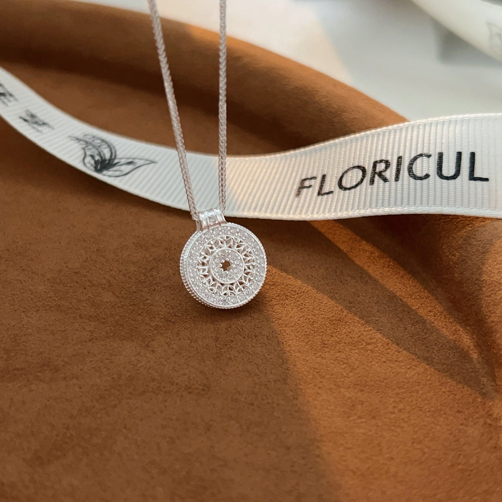 Sterling Silver Geometric Compass Necklace