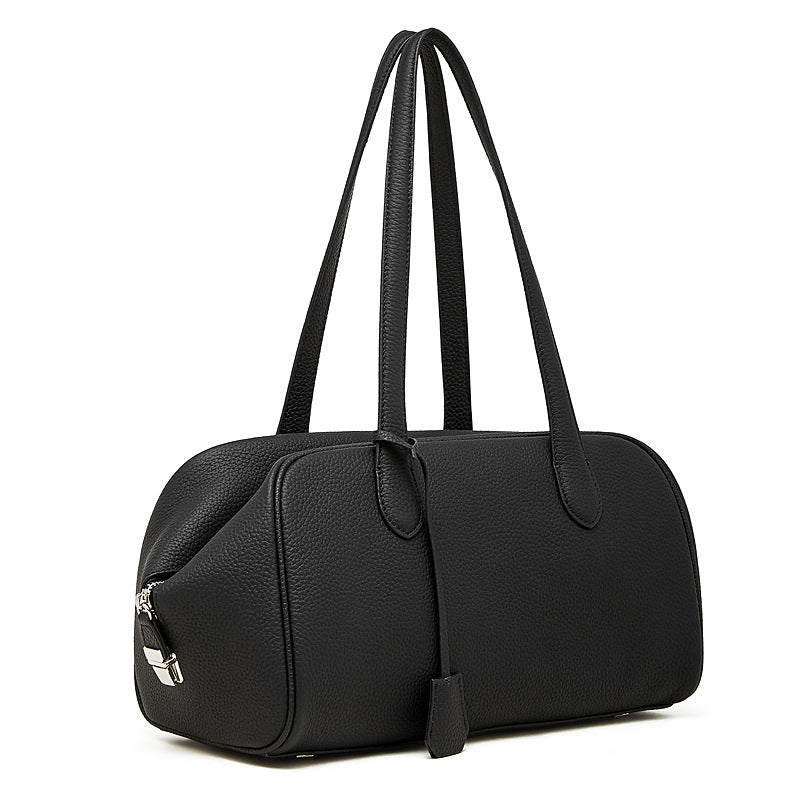 Single-layer cowhide shoulder crossbody bag