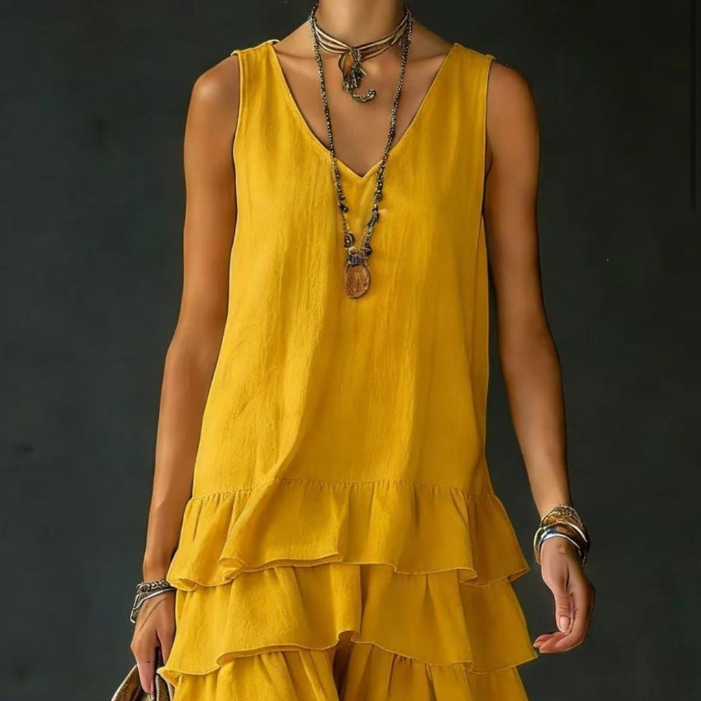Sleeveless V-Neck A-Line Dress