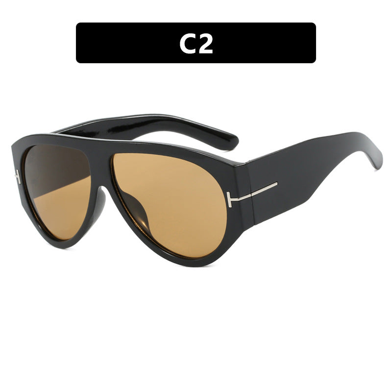 Aviator Sunglasses Women Oversize T-Shaped Frame
