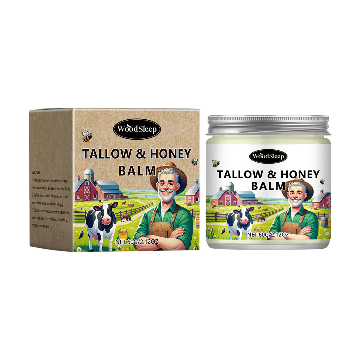 Woodsleep Beef Tallow Honey Skin Moisturizing Cream