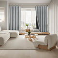 Solid Polyester Full Blackout Curtain with Tie Rope and Grommets