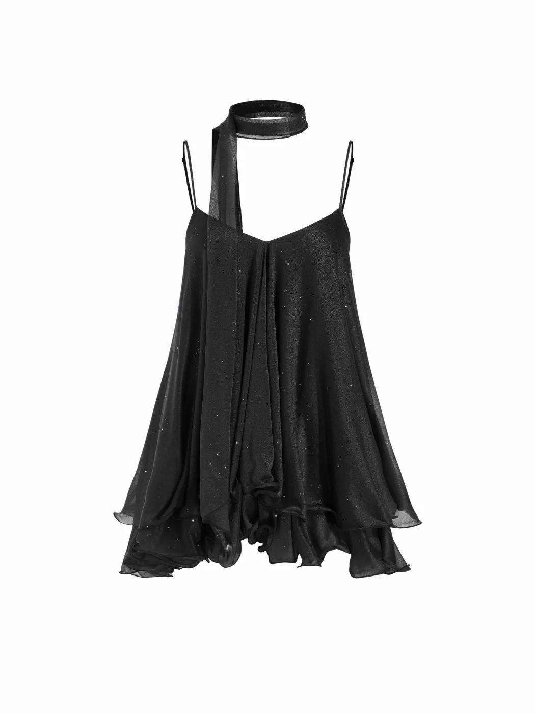chiffon halter-neck dress