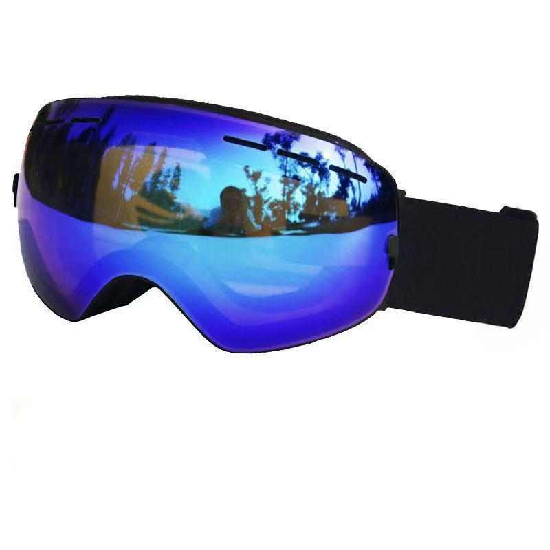 Double-Layer Spherical Ski Goggles with Myopia Insert Windproof Protection