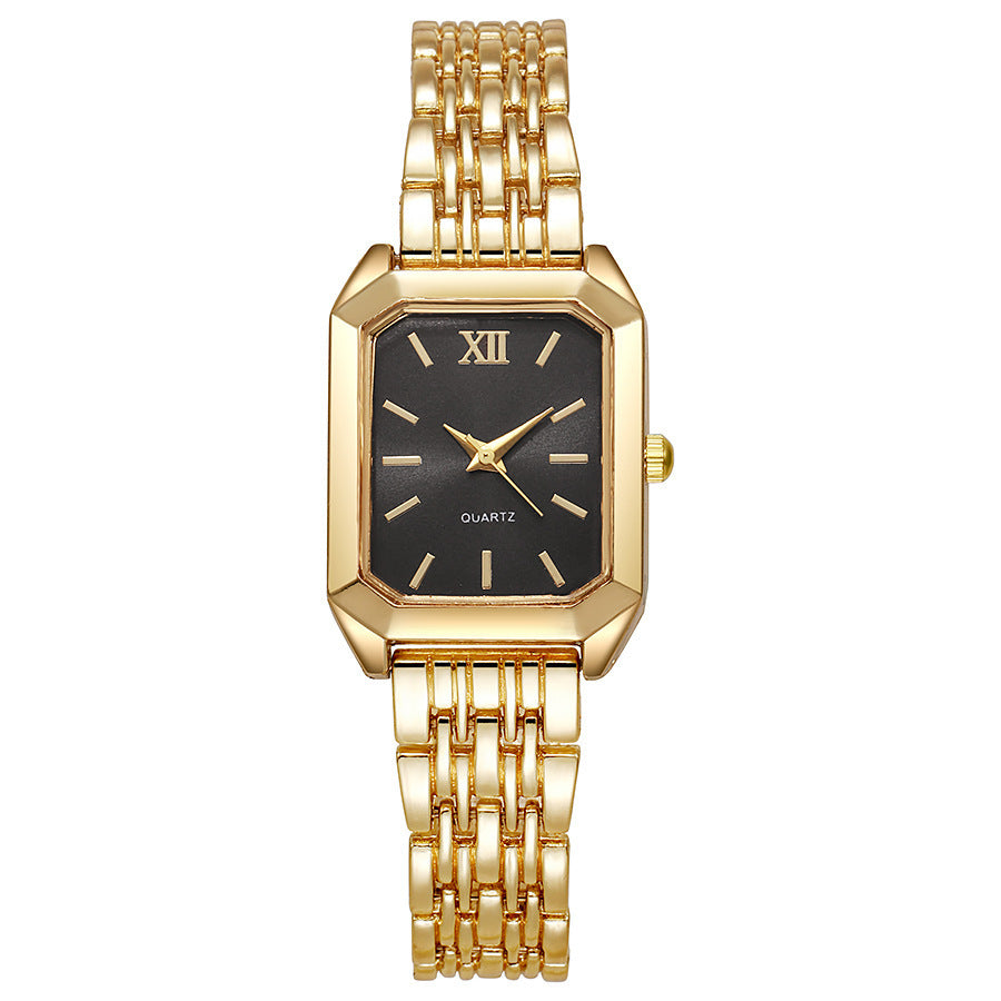 Women Fashion Square Quartz Wristwatch Stainless Steel Band Light Luxury