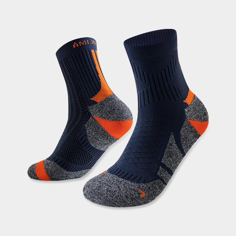 Professional Marathon Running Socks with Anti-Slip Towel Bottom