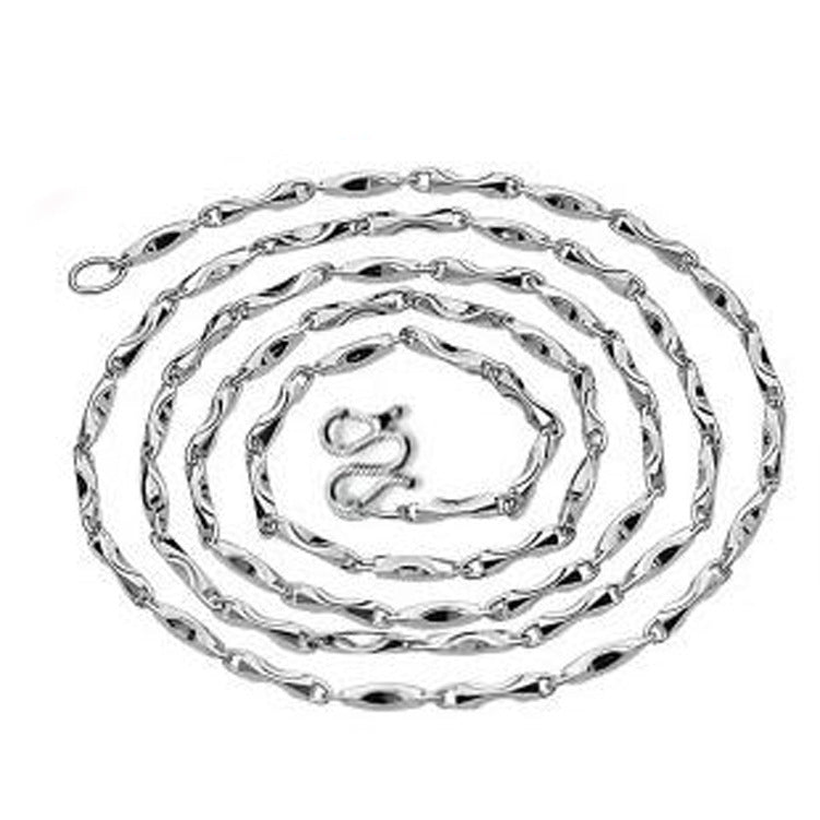 Retro Geometric Ingot Chain Necklace