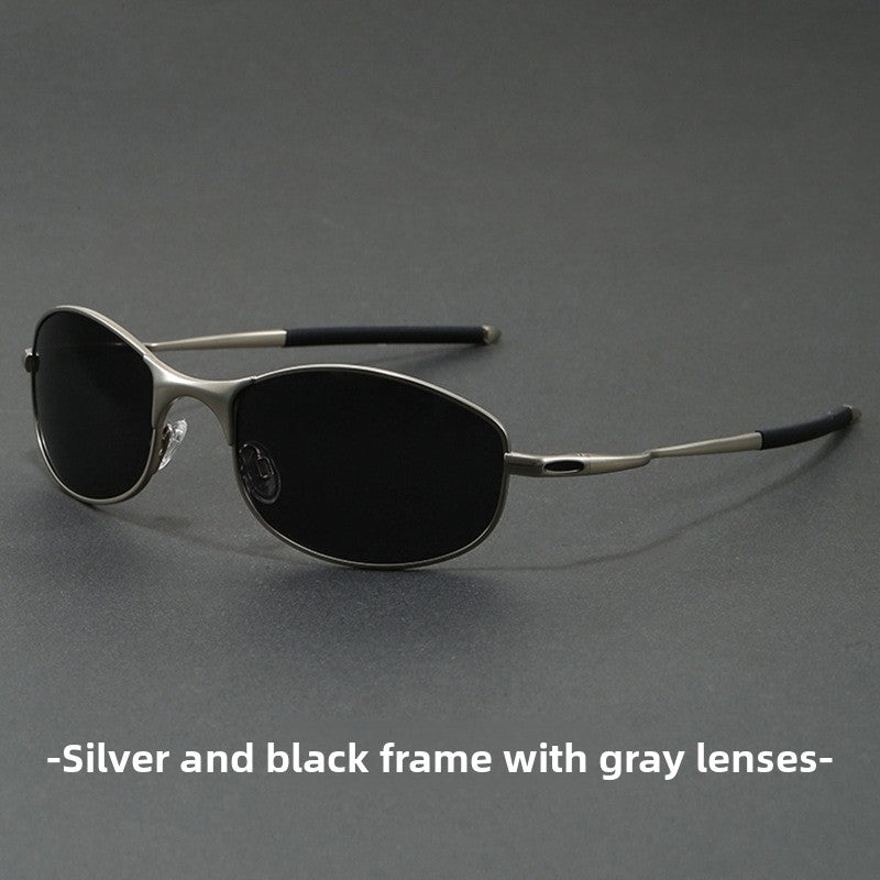 Retro Polarized Sunglasses for Men and Women UV400 Protection Metal Frame for Driving Fishing Cycling