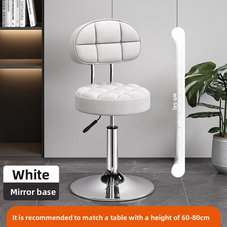 Adjustable Height Swivel Bar Stool with Backrest