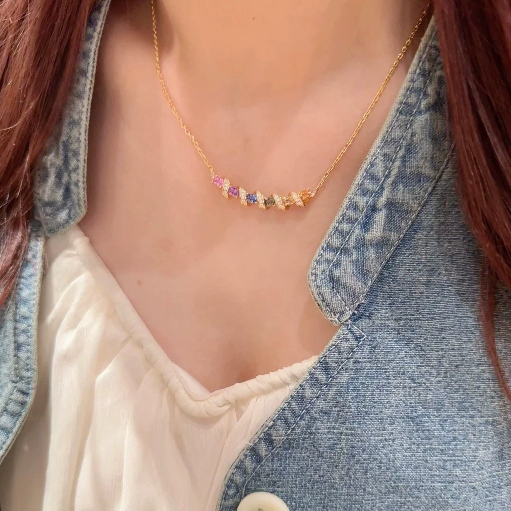 Rainbow Bridge Smile Titanium Steel Necklace