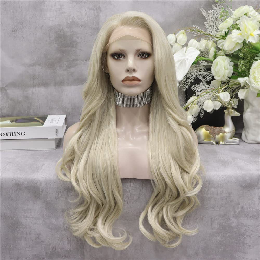 Machine Made Lace Wig Long Curly Hair