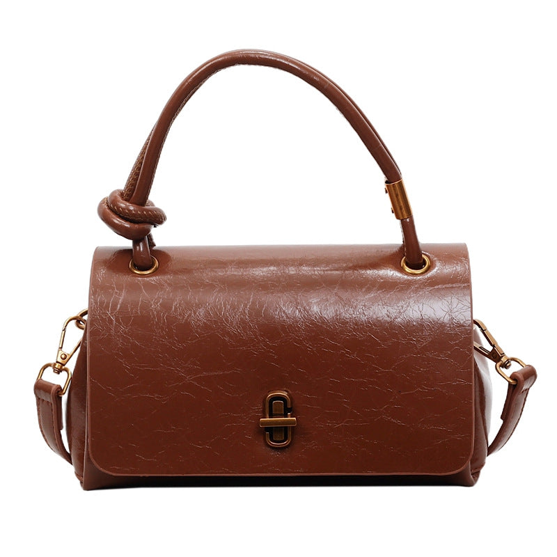 Oil-Waxed Leather Crossbody Shoulder Bag
