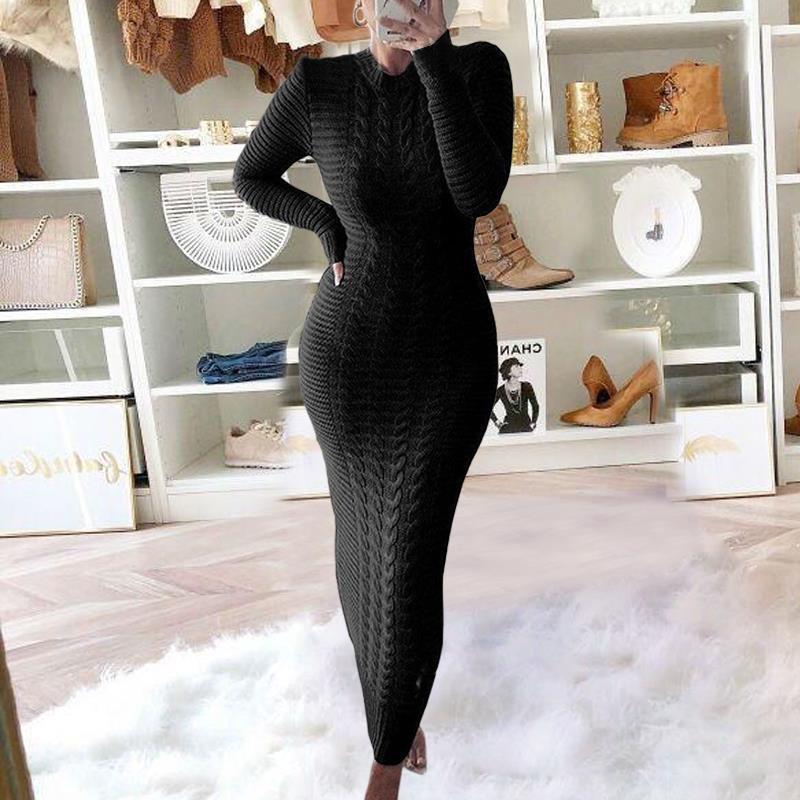 Twisted Long Sleeve Knit Dress