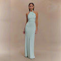 Elegant Halter Neck A-Line Dress
