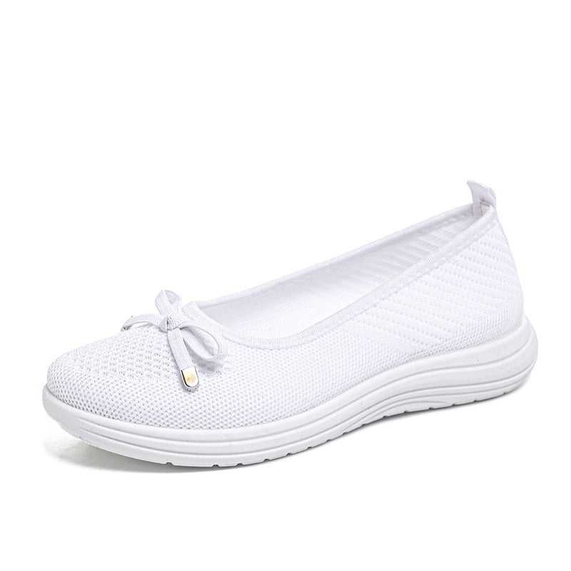 Women's breathable mesh bow platform shoes