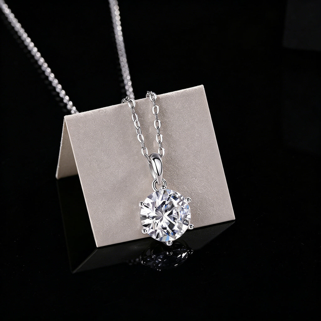 Moissanite Pendant S925 Silver Cross Chain Necklace