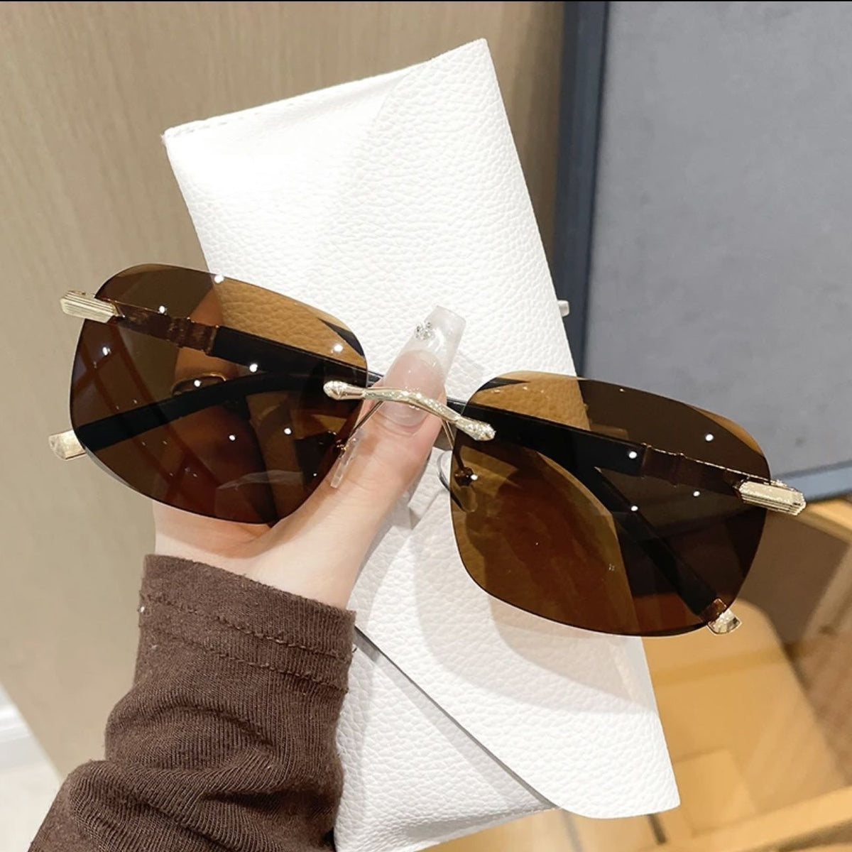 Frameless Cut Edge Sunglasses UV400 Protection