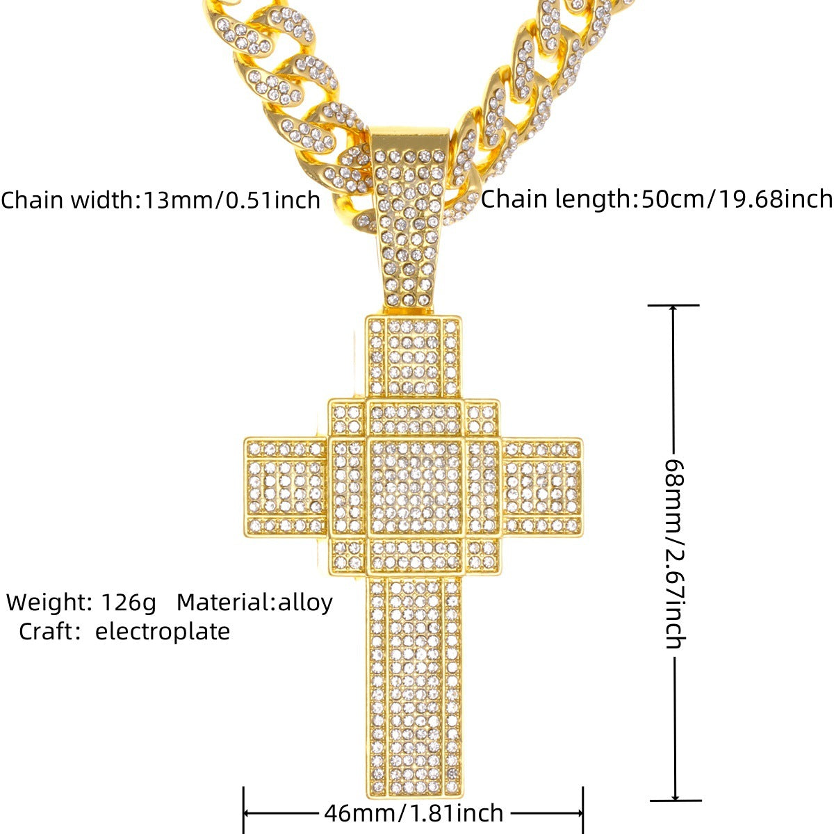 Cuban chain necklace pendant