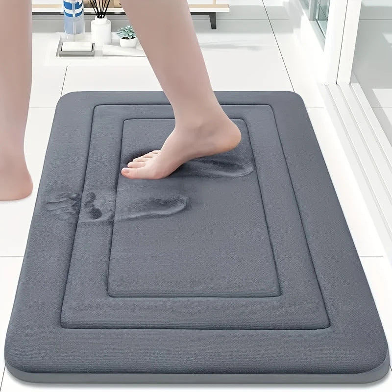 Back Pattern Coral Fleece Bathroom Floor Mat