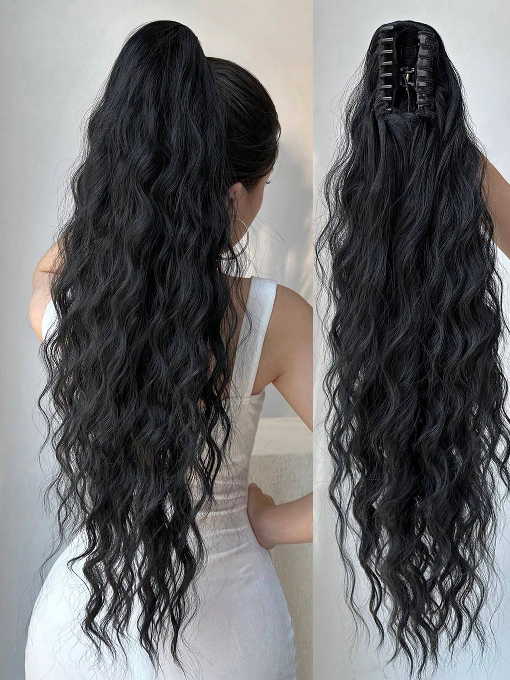 Synthetic Hair Ponytail with Claw Clip