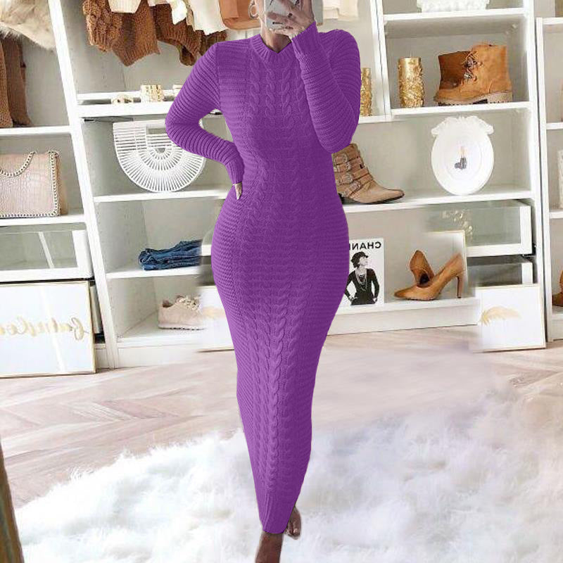 Twisted Long Sleeve Knit Dress