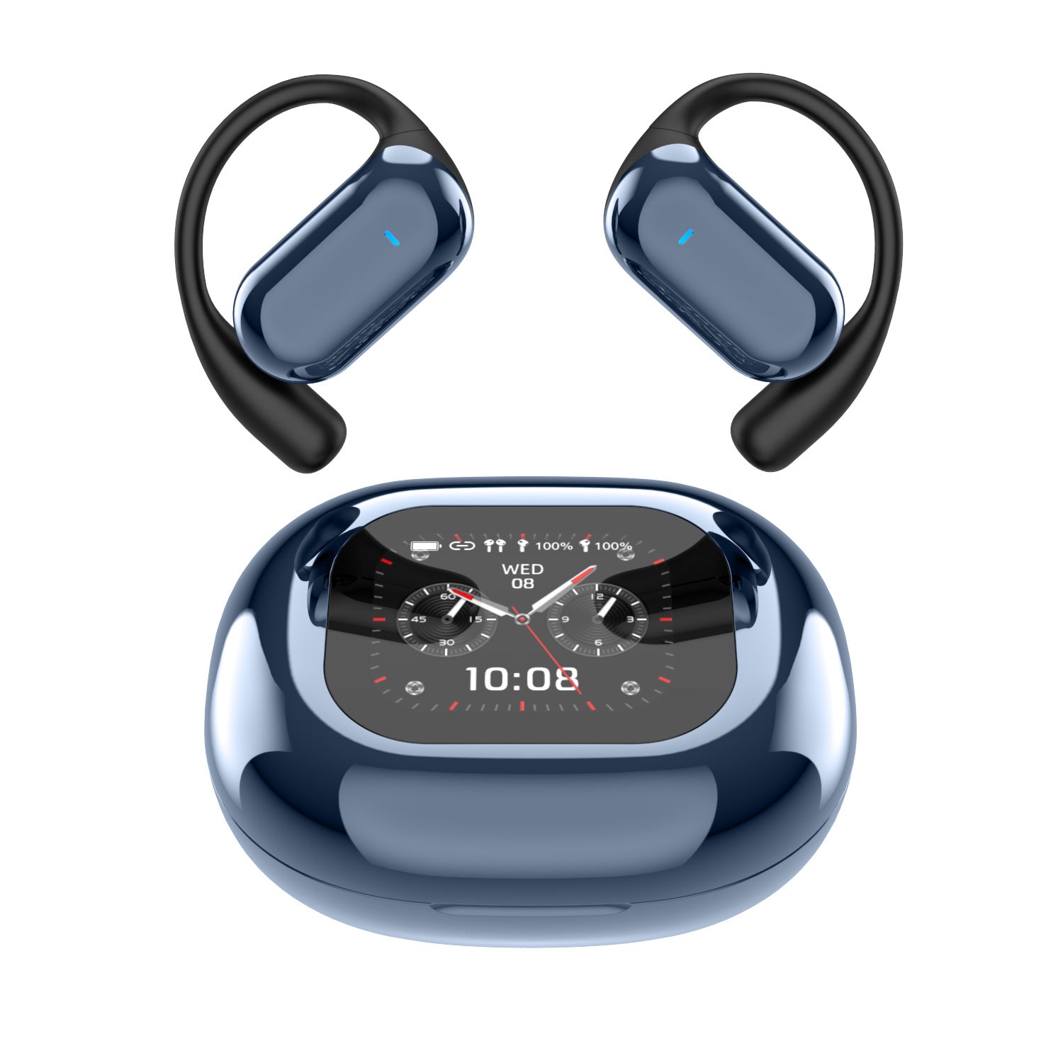 Open-Ear Bluetooth Earphones with AI Translation and Color Screen