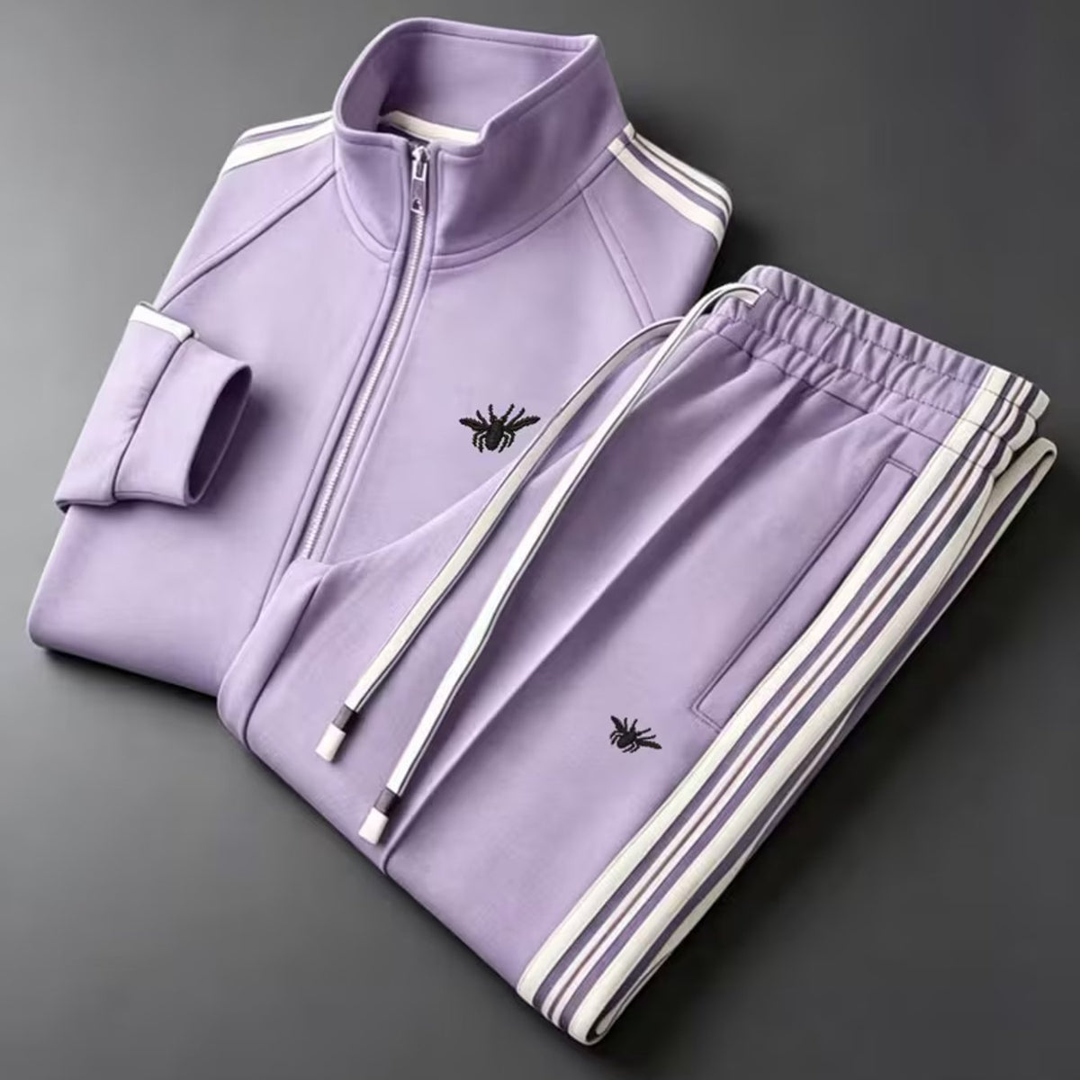 Men's Zip-Up Jacket and Pants Set Digital Print Long Sleeve Tracksuit